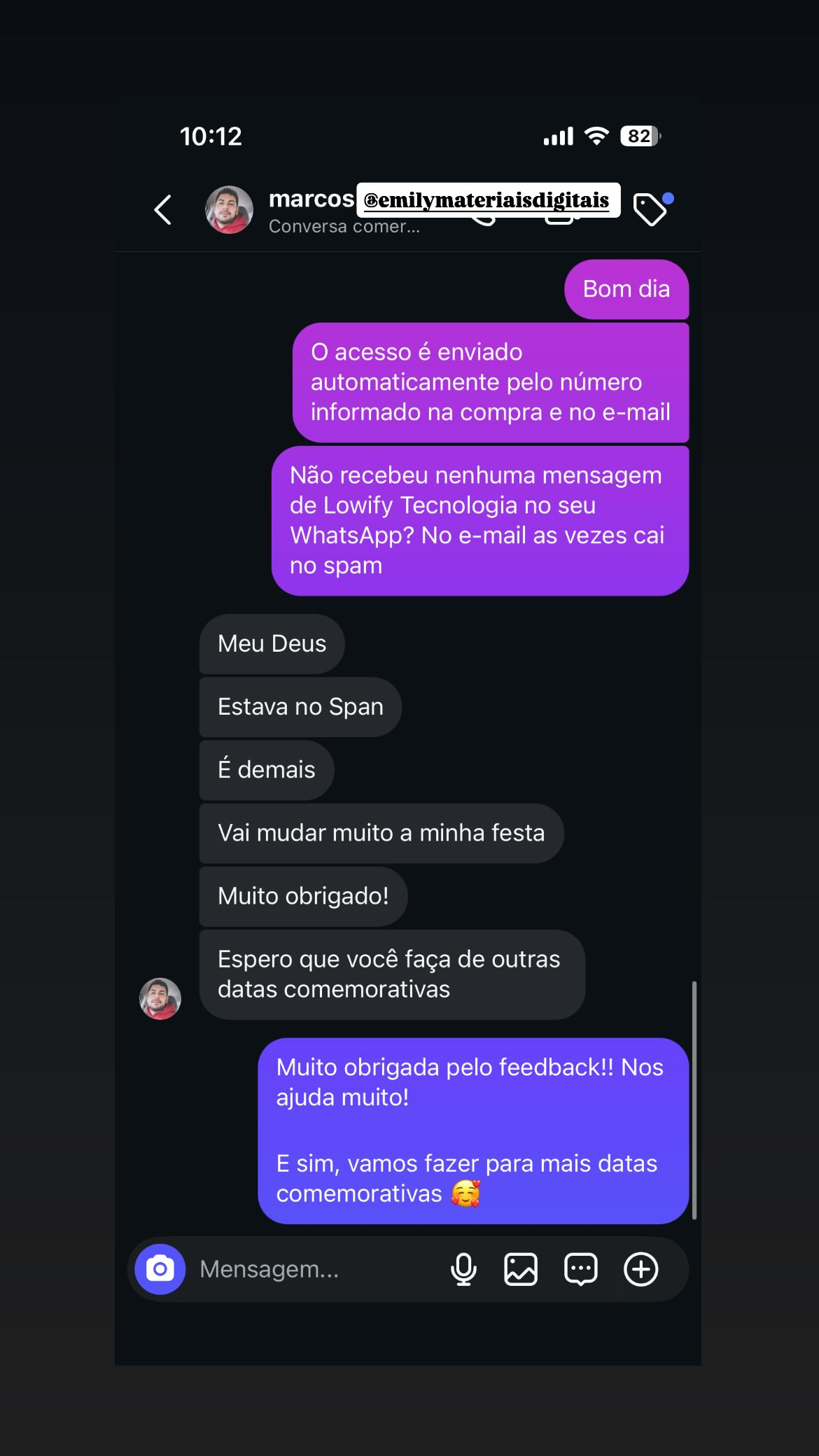 Depoimento de cliente 1